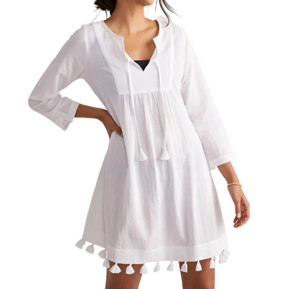 NWT - VINEYARD VINES WOMENS TASSEL TUNIC COVER-UP DRESS